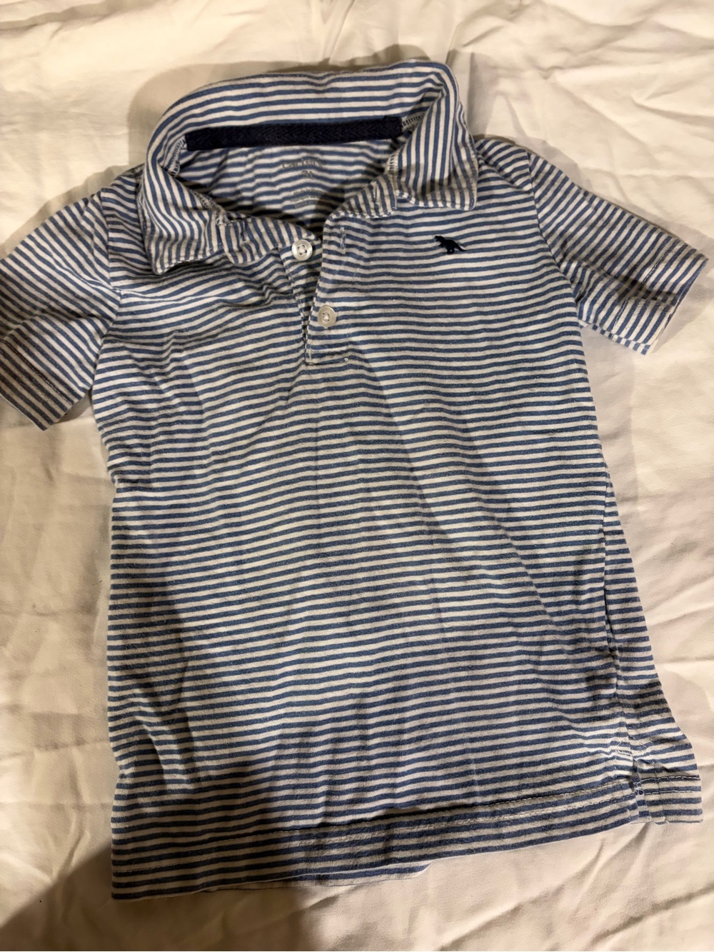 Carter's Blue and White Striped Polo Shirt